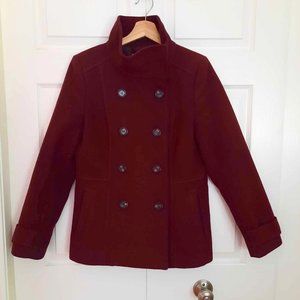 Burgundy Pea Coat🍂